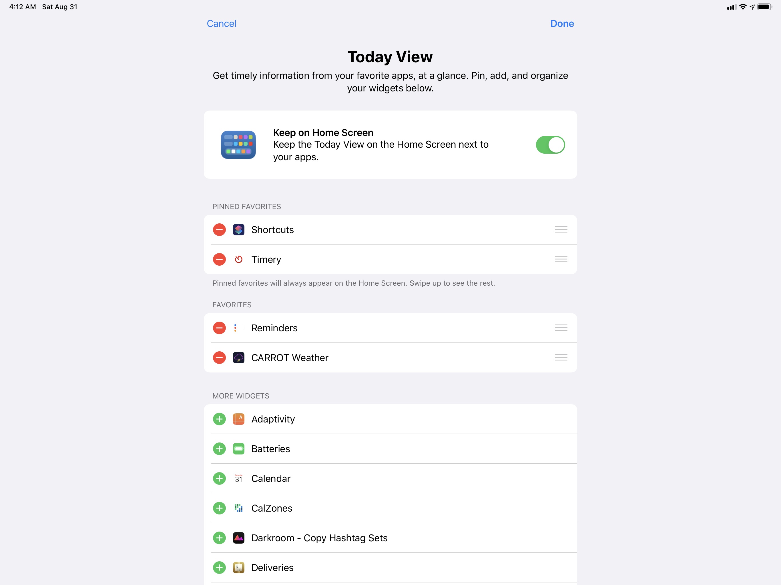 The new interface to configure widgets.