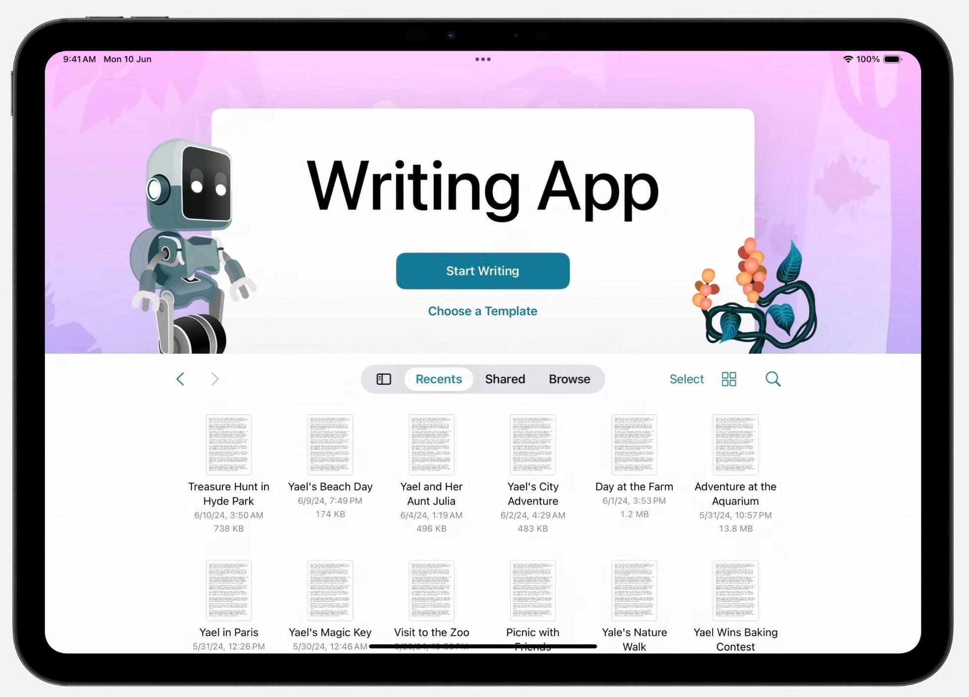 An example of the new document browser with branding.