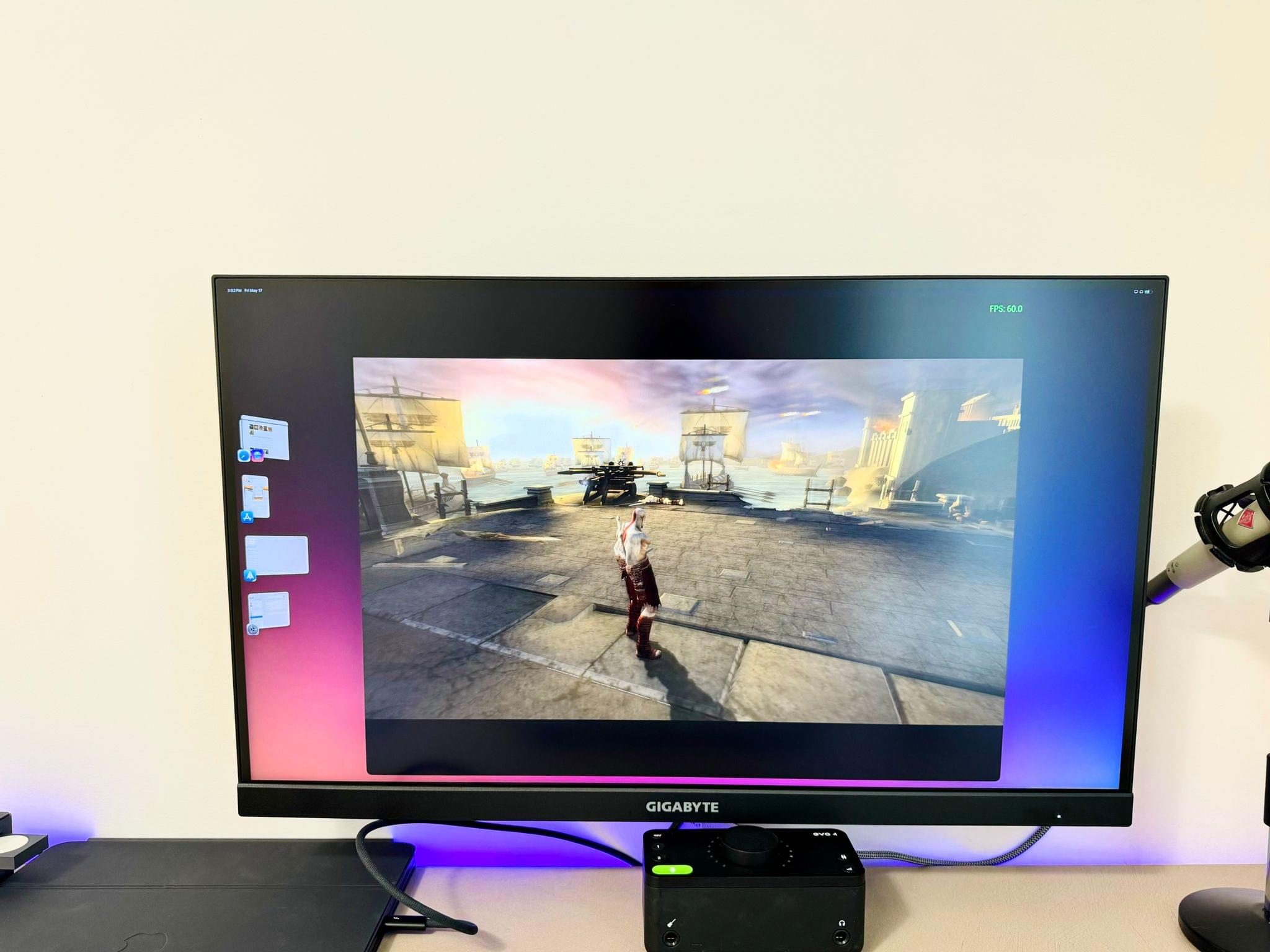 A PSP game emulated on my iPad Pro and displayed on an external monitor.