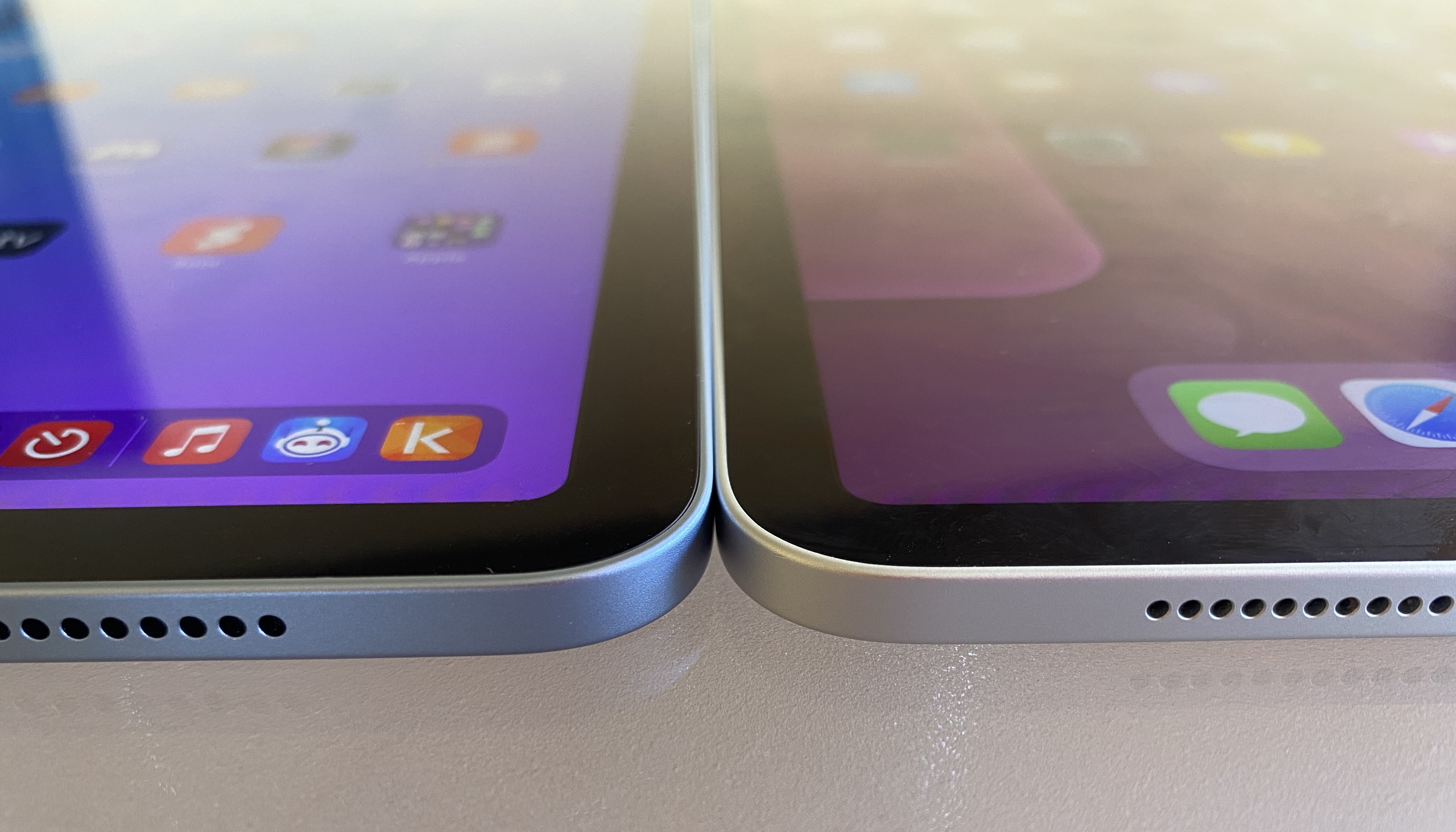 iPad Air (left) and the 11" iPad Pro.