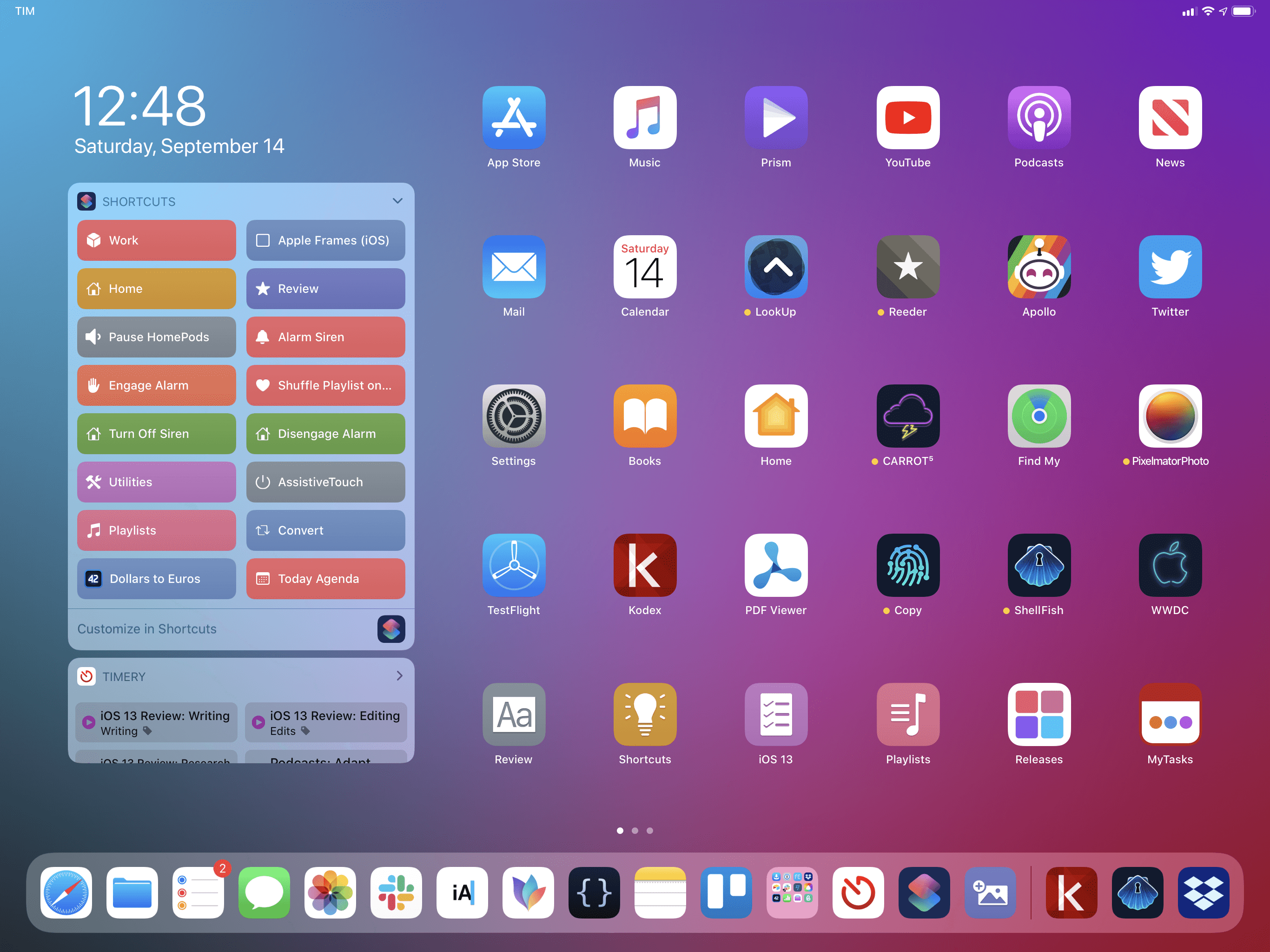 The new iPad Home screen.