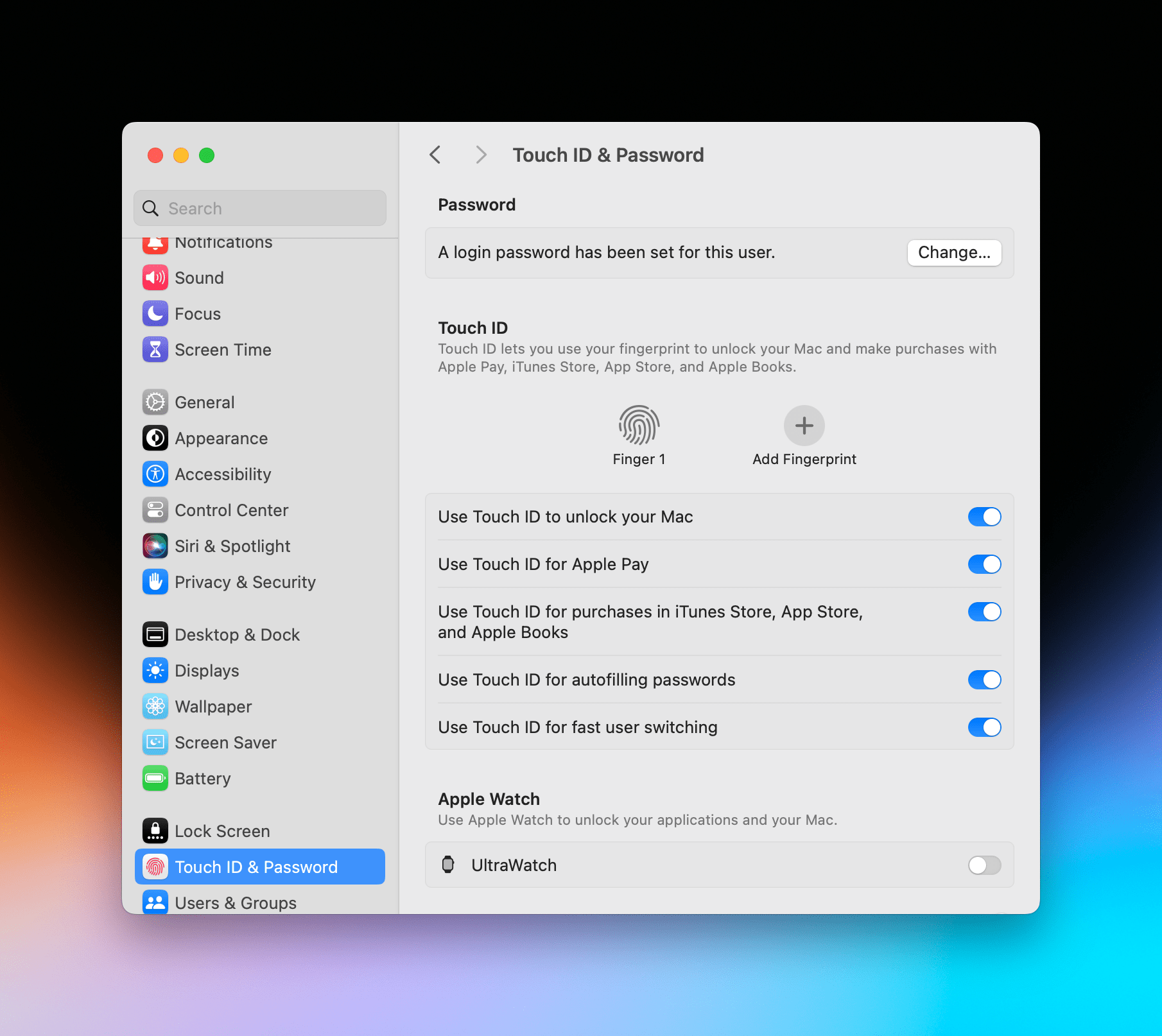 I disabled Apple Watch unlock for my MacPad.