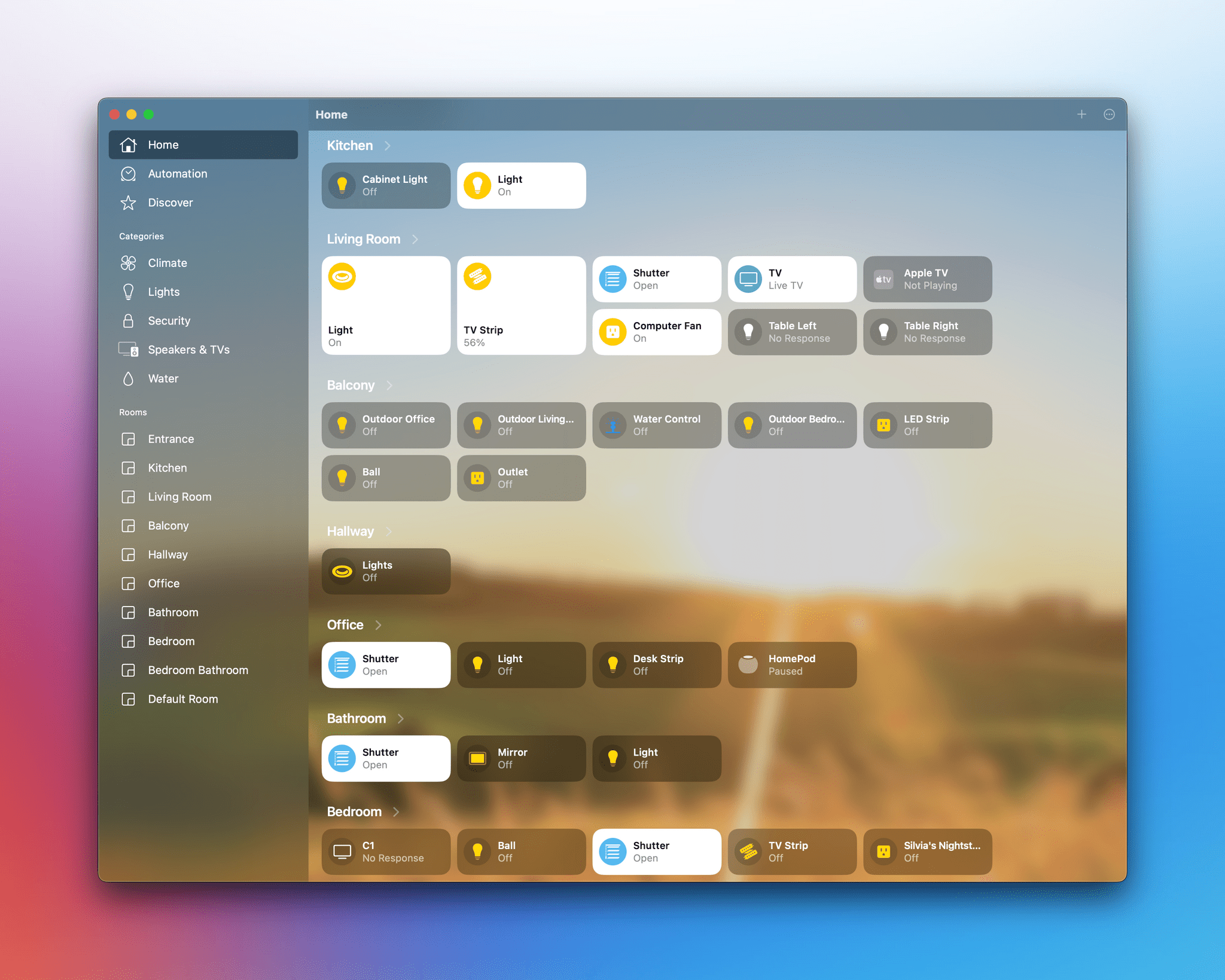 A look at my Home app.