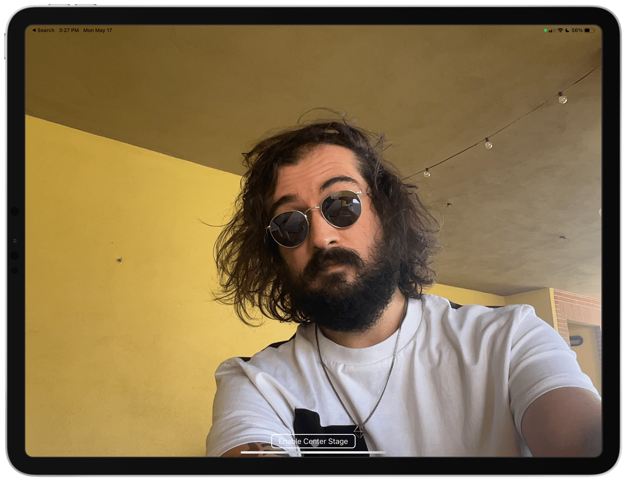 With Center Stage disabled, you can see how iPadOS sees the wider shot.