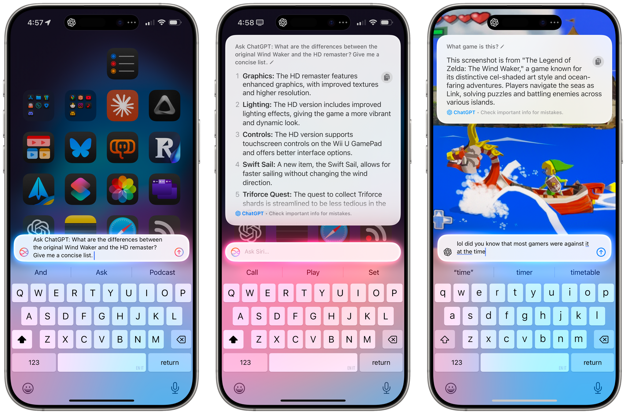 The ChatGPT integration in iOS 18.2.