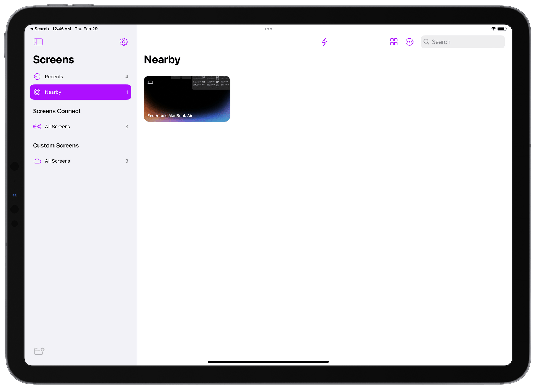 When I saw the Mac appear in the list of nearby devices in Screen, I knew I was good.