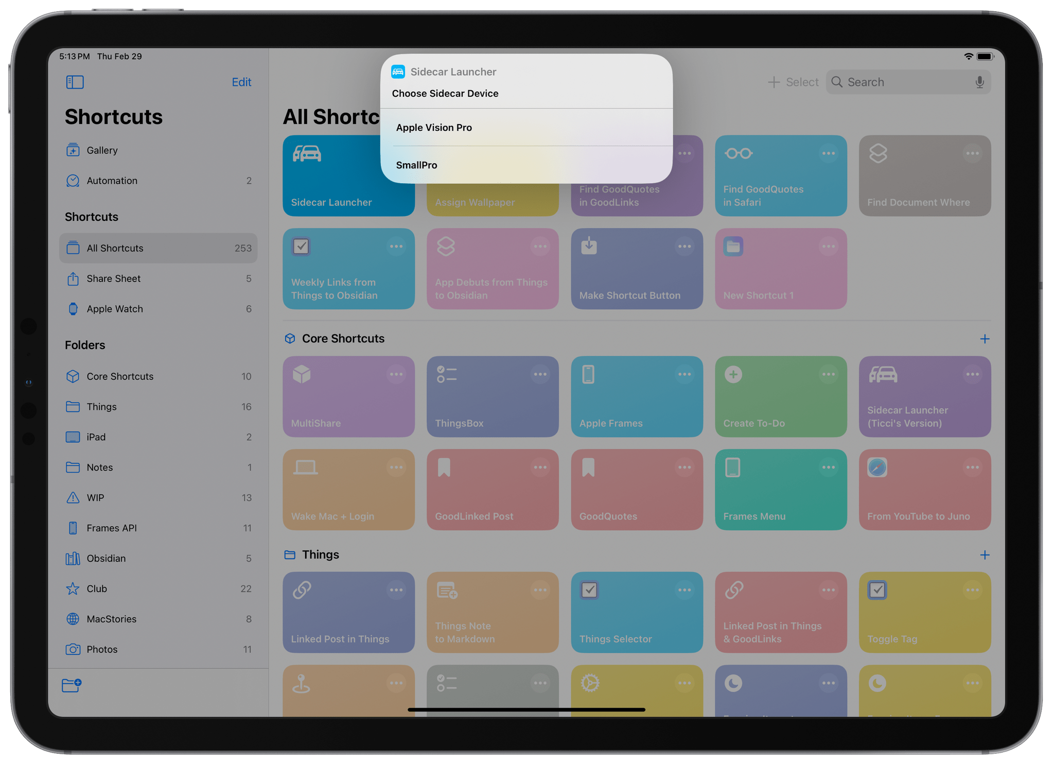 Activating Sidecar from the iPad using Sidecar Launcher.