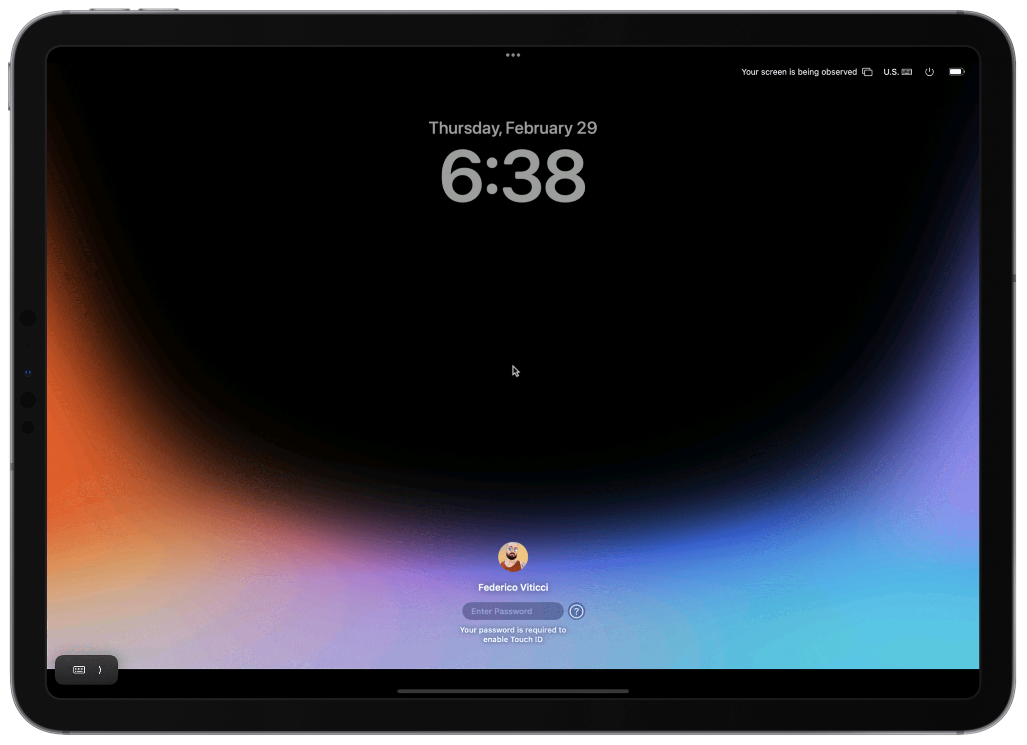 Accessing macOS after a reboot via VNC.