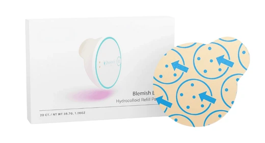 Hydrocolloid LED patch for acne treatment – iSmart product box and circular patch refills